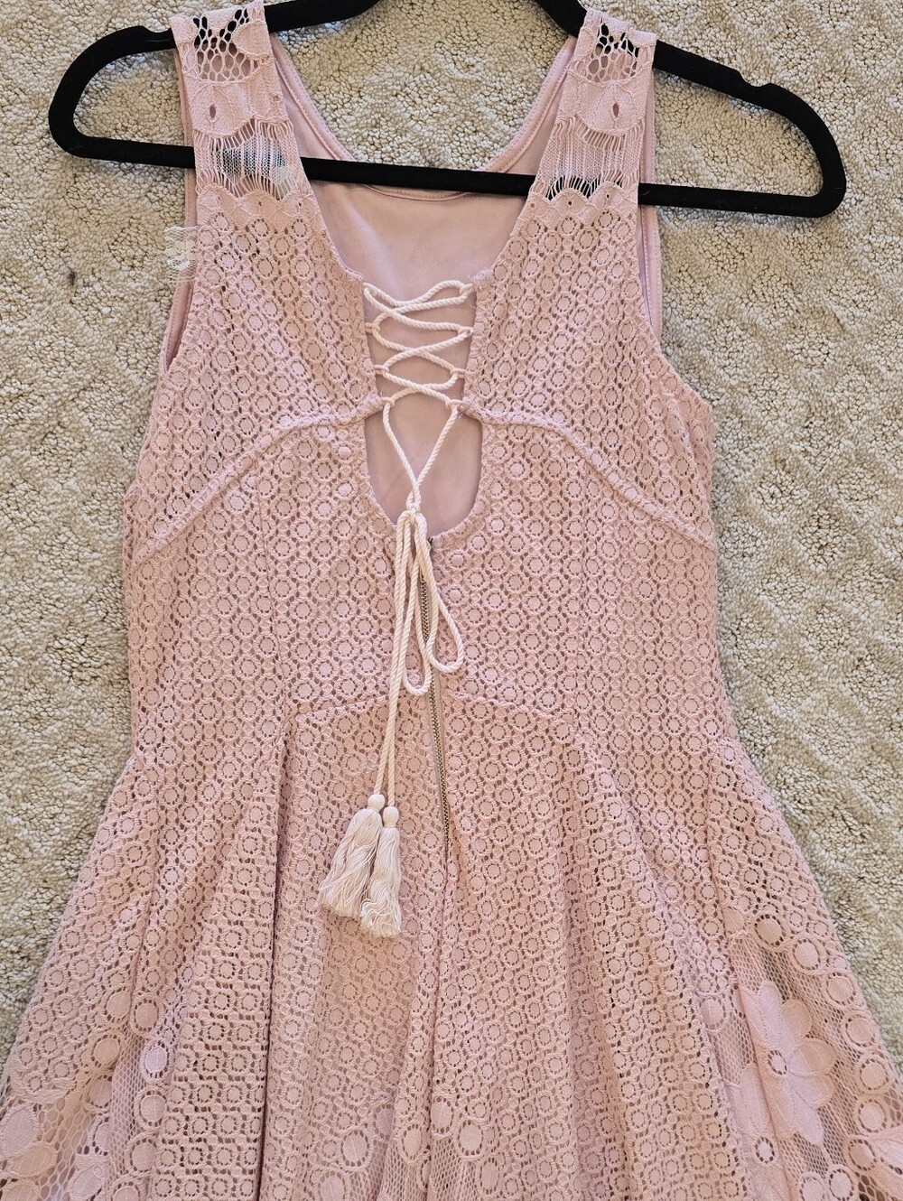 NEW! Ultra Pink Sleeveless Pink Lace Fit & Flare Dress - Picture 4 of 4